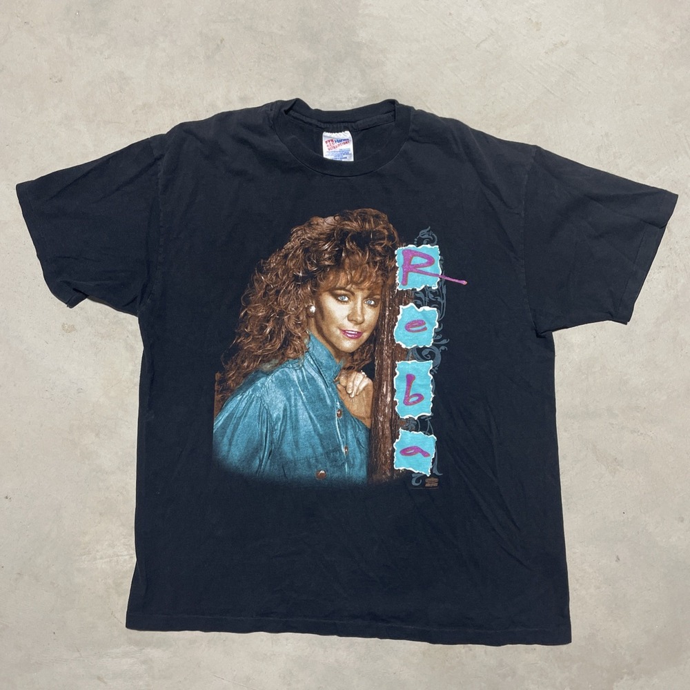Vintage Reba McEntire 90s Tour T-Shirt Black Single Stitch Hanes Ultraweight XL
